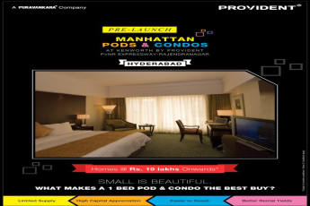 Reside in beautifully designed homes at Provident Manhattan Pods And Condos in Hyderabad
